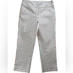 Margaret M Slimming Pant plaid Capri pull on pants size S.